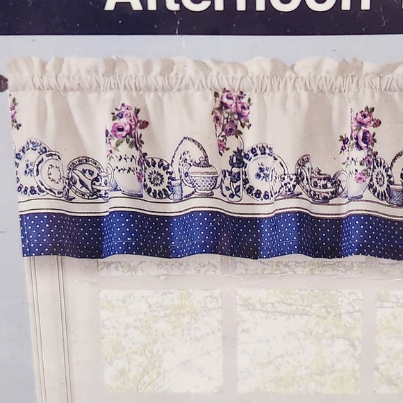 Kitchen Curtain Set Afternoon Tea Richloom Home Cottagecore Farmhouse - Picture 5 of 8